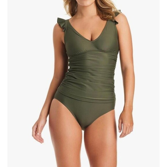 New Ellen Tracy Black Tankini  swimsuit Bathing Suit Sz 8 - Picture 8 of 9